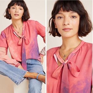 Bl-nk Mina Tye-died Peasant Blouse NWT M